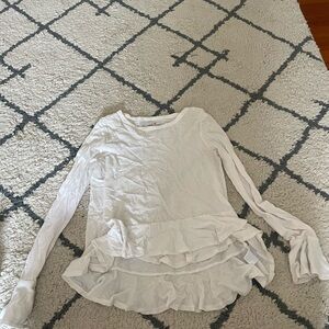 Women's White Long Sleeve Top